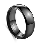 Black Dome Tungsten Unisex Wedding Band-Evani Naomi Jewelry