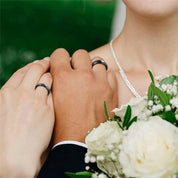 Black Dome Tungsten Unisex Wedding Band-Evani Naomi Jewelry