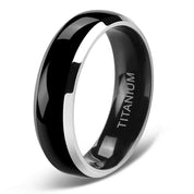 Black Domed Titanium Unisex Wedding Band-Evani Naomi Jewelry