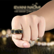 Black & Gold Tungsten Men's Wedding Band-Evani Naomi Jewelry