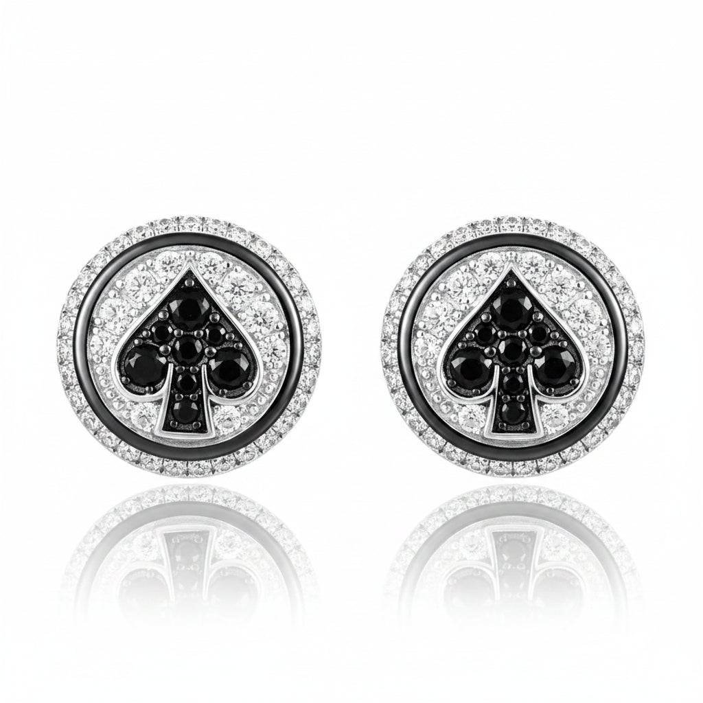 Black Heart Diamonds Stud Earrings-Evani Jewelry