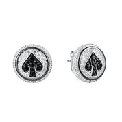 Black Heart Diamonds Stud Earrings-Evani Naomi Jewelry