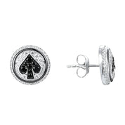Black Heart Diamonds Stud Earrings-Evani Naomi Jewelry
