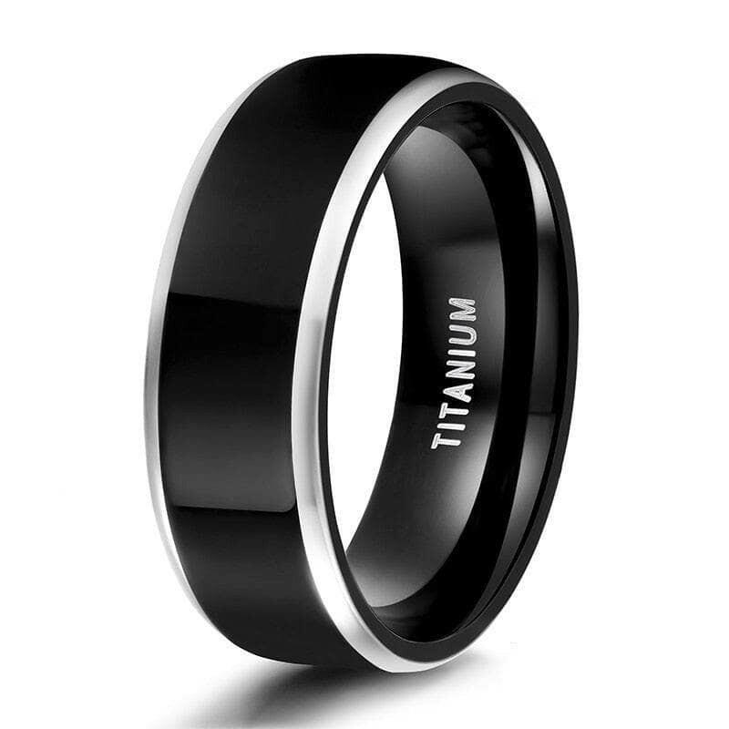 Black Polished Unisex Titanium Wedding Band-Evani Naomi Jewelry