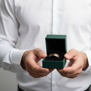 Black & Rose Gold Facet Finish 8mm Tungsten Wedding Band - Evani Naomi Jewelry