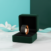Black & Rose Gold Tungsten Men's Wedding Band - Evani Naomi Jewelry