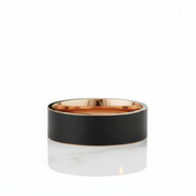 Black & Rose Gold Tungsten Men's Wedding Band - Evani Naomi Jewelry