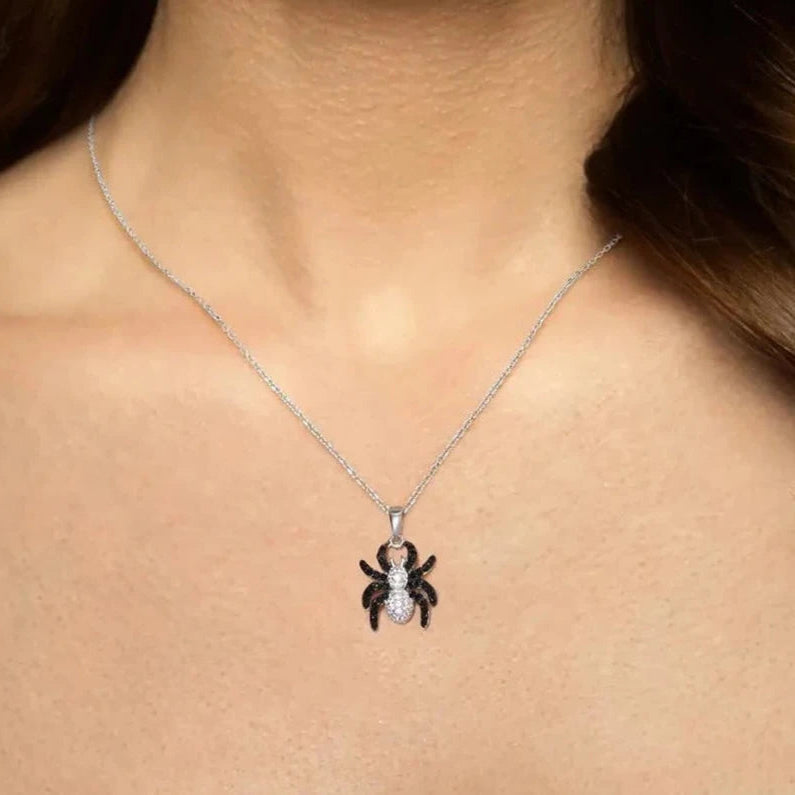 Black Spinel Spider Punk Pendant-Evani Jewelry