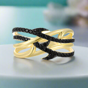 Black Spinel Vine Ring-Evani Naomi Jewelry