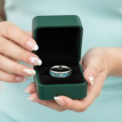 Black Titanium Men's Wedding Band with Abalone Shell Inlay - Evani Naomi Jewelry