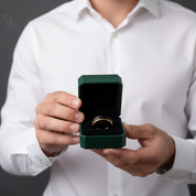 Black Tungsten Men's Wedding Band with Golden Line - Evani Naomi Jewelry