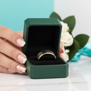 Black Tungsten Men's Wedding Band with Golden Line - Evani Naomi Jewelry