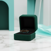 Black Tungsten Men's Wedding Band with Wood & Abalone Inlay - Evani Naomi Jewelry