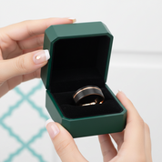 Black with Rose Gold Line Tungsten Men's Wedding Band - Evani Naomi Jewelry