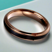 Black with Rose Gold Plated Tungsten Carbide Women's Wedding Band-Evani Naomi Jewelry