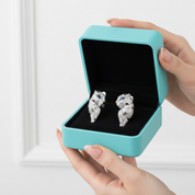 Blue Sapphire Birthstone Leopard Earrings-Evani Jewelry