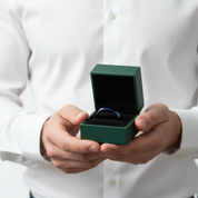 Blue Flat Tungsten Men's Wedding Band - Evani Naomi Jewelry