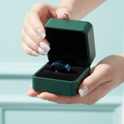 Blue Flat Tungsten Men's Wedding Band - Evani Naomi Jewelry