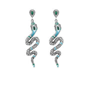 Blue Snake Bohemian Drop Earrings-Evani Naomi Jewelry