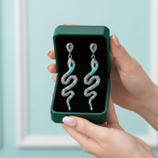 Blue Snake Bohemian Drop Earrings - Evani Naomi Jewelry