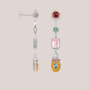 Bohemian Colorful Scarab Drop Earrings-Evani Naomi Jewelry