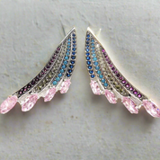 Bohemian Multi-colored Stones Wing Earrings-Evani Naomi Jewelry