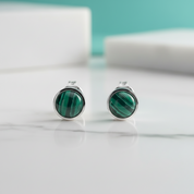 Bohemian Style Emerald Round Earrings-Evani Jewelry