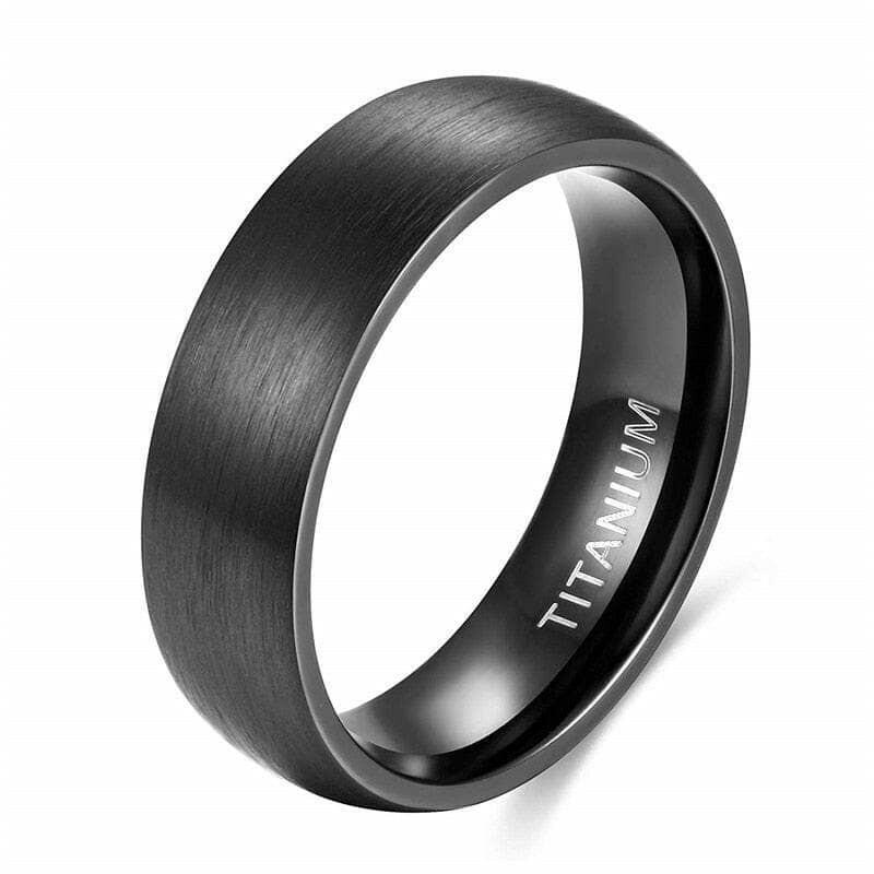 Brushed Black Dome Unisex Titanium Wedding Band-Evani Jewelry