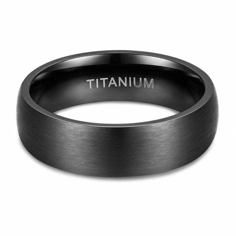 Brushed Black Dome Unisex Titanium Wedding Band-Evani Naomi Jewelry