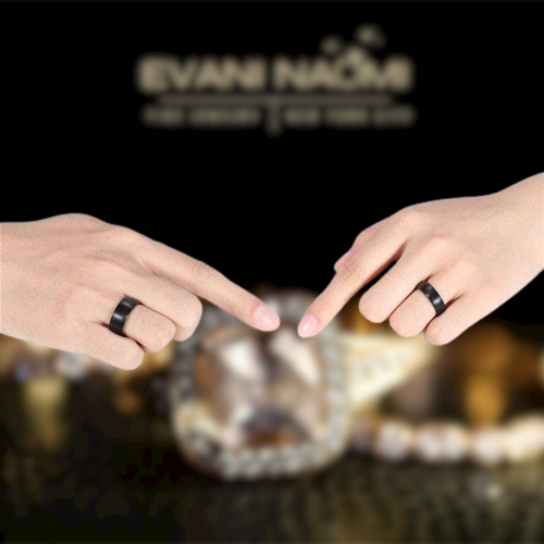 Brushed Black Dome Unisex Titanium Wedding Band-Evani Naomi Jewelry