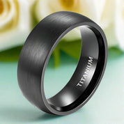 Brushed Black Dome Unisex Titanium Wedding Band-Evani Naomi Jewelry