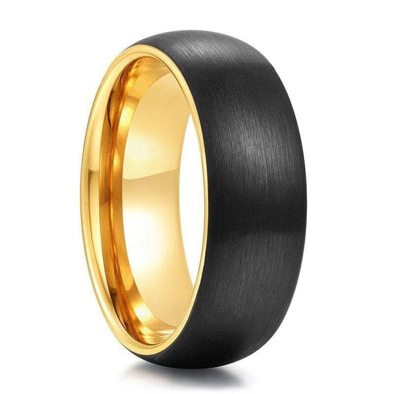 Brushed Black Domed Tungsten Men's Wedding Band-Evani Jewelry