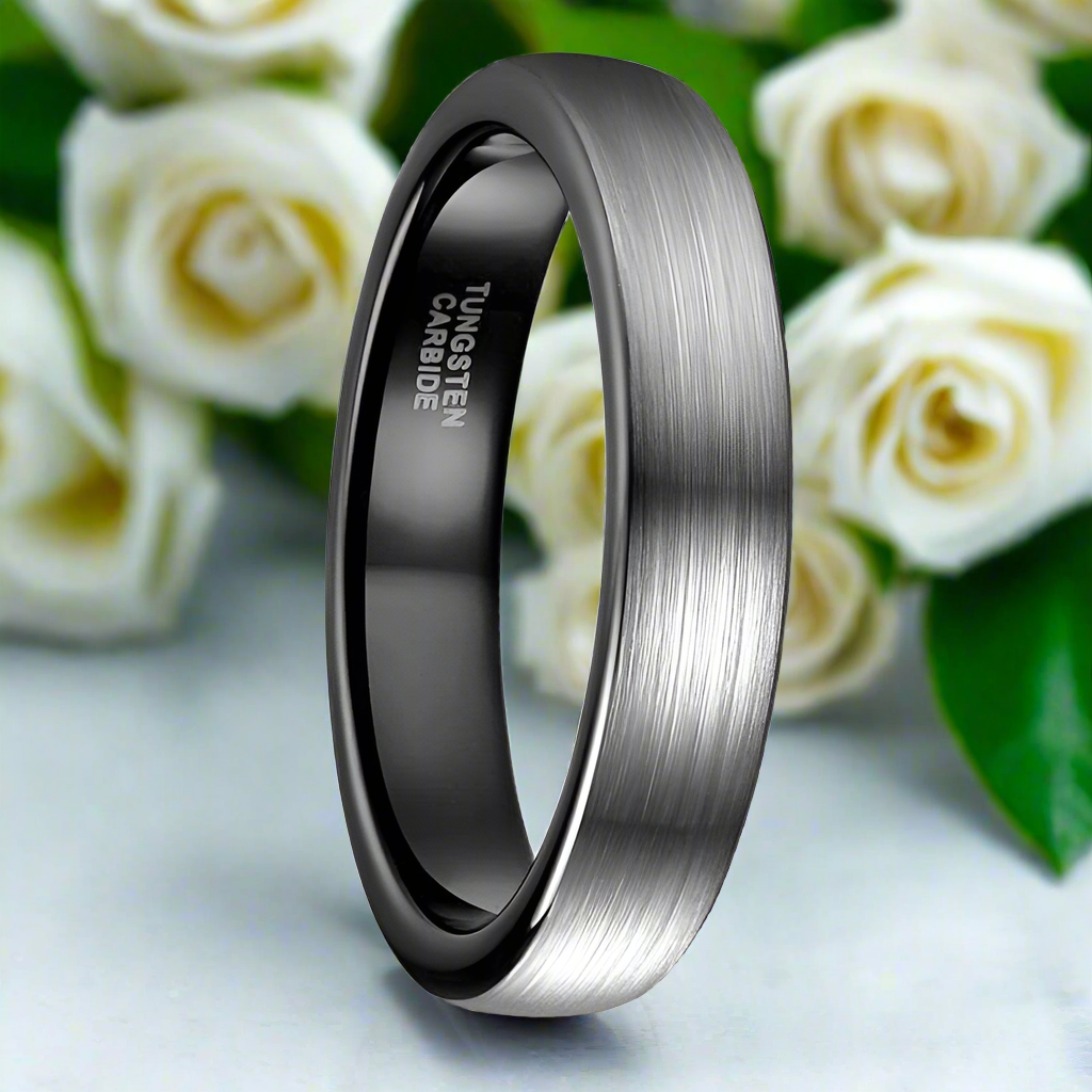 Brushed Dome Tungsten Men's Wedding Band-Evani Jewelry