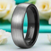 Brushed Dome Tungsten Men's Wedding Band-Evani Naomi Jewelry