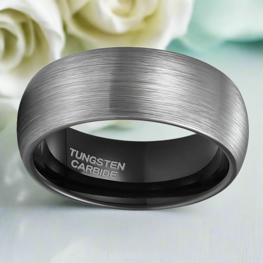 Brushed Dome Tungsten Men's Wedding Band - Evani Naomi Jewelry