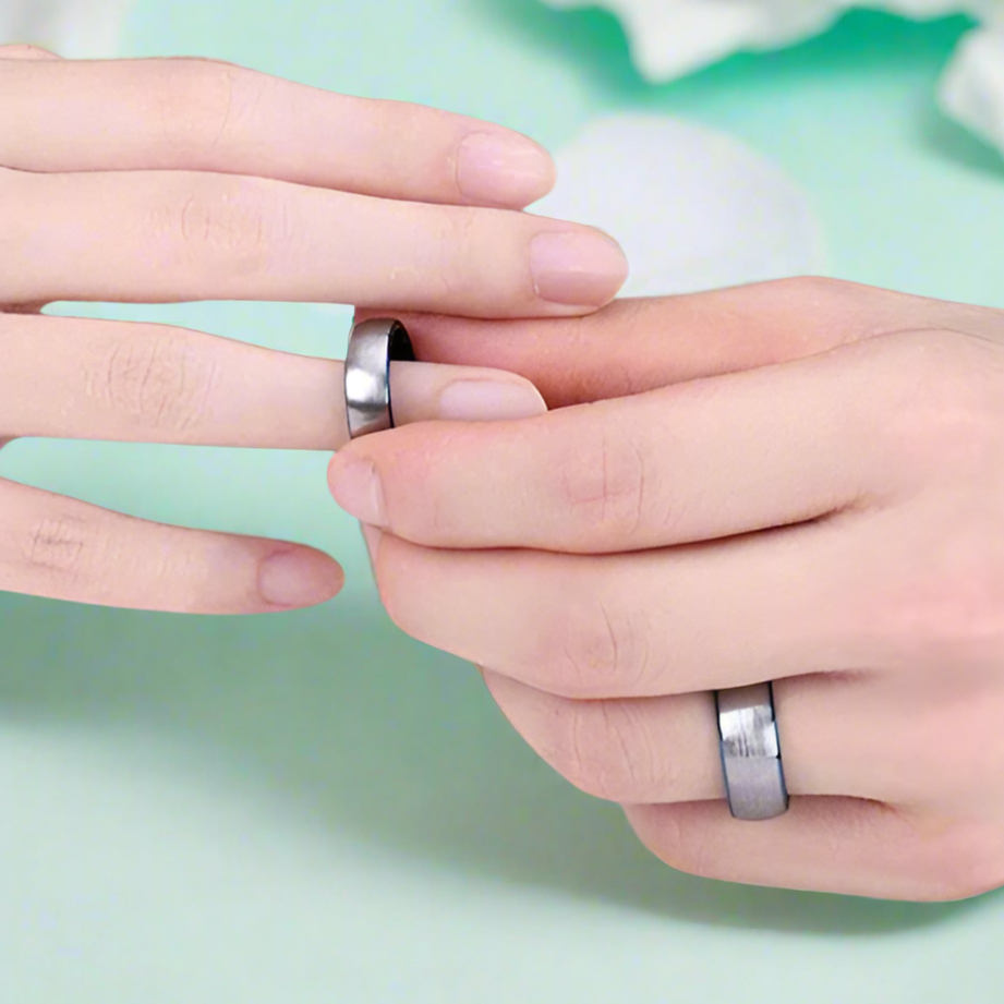 Brushed Dome Unisex Tungsten Wedding Band-Evani Naomi Jewelry