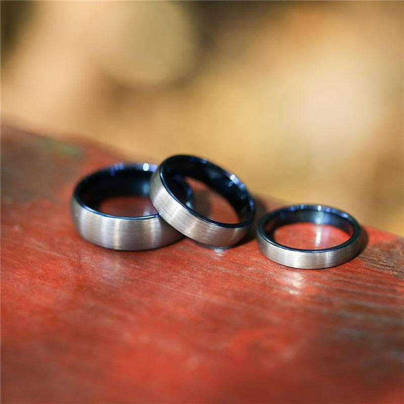 Brushed Dome Unisex Tungsten Wedding Band-Evani Naomi Jewelry