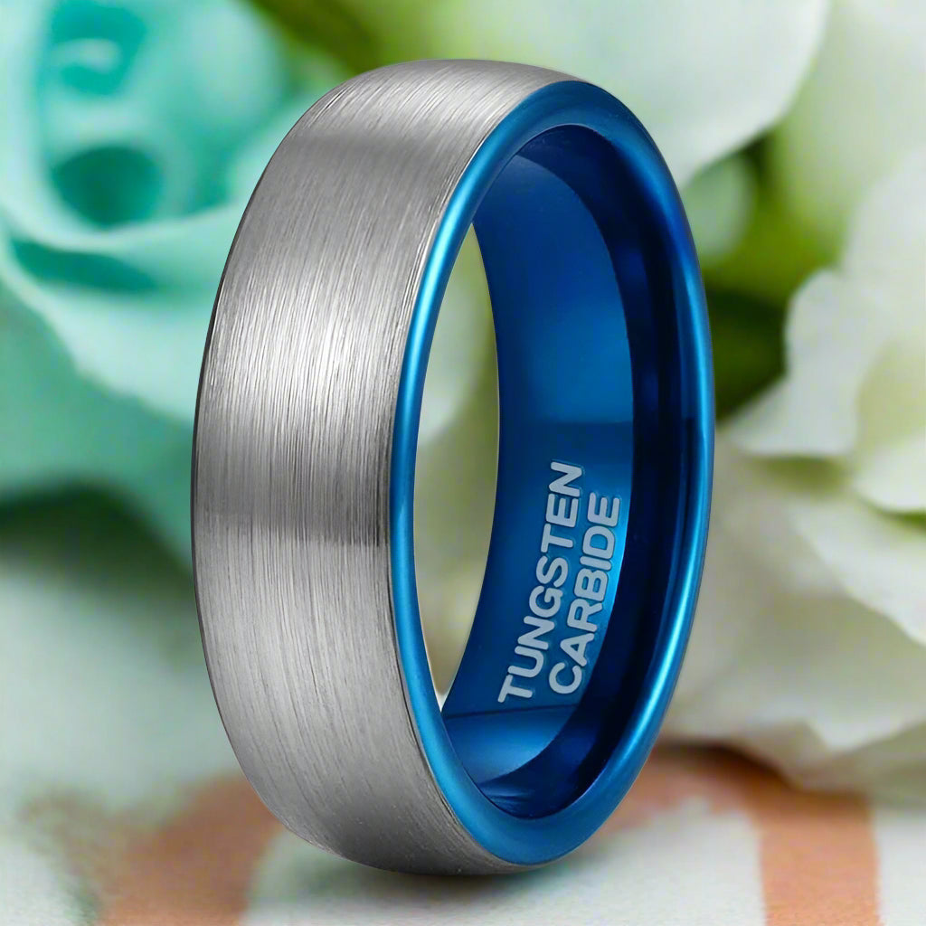 Brushed Dome Unisex Tungsten Wedding Band-Evani Naomi Jewelry