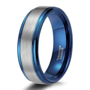 Brushed Silver & Rose Gold Tungsten Men's Wedding Band-Evani Naomi Jewelry