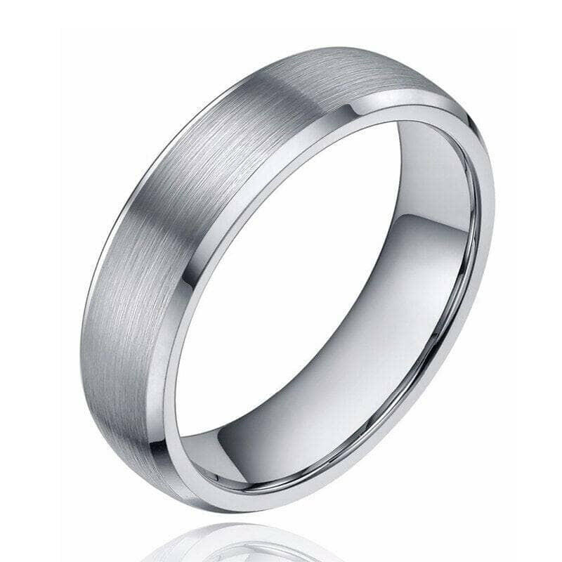 Brushed Silver Tungsten Unisex Wedding Band-Evani Naomi Jewelry