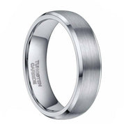 Brushed Silver Tungsten Unisex Wedding Band-Evani Naomi Jewelry