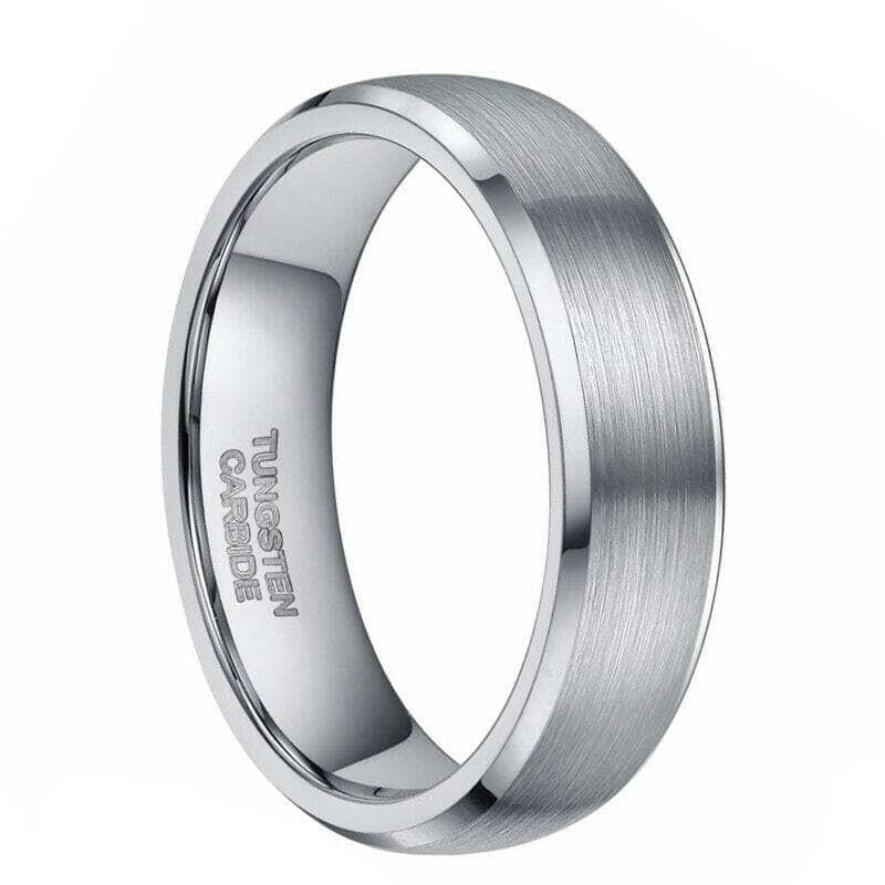 Brushed Silver Tungsten Unisex Wedding Band-Evani Naomi Jewelry
