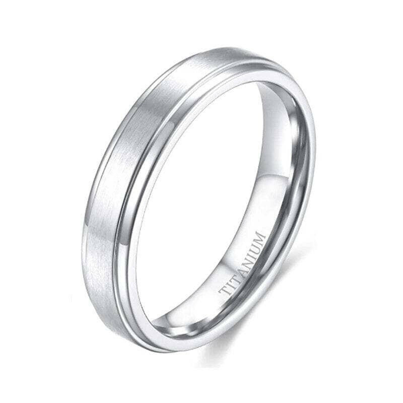 Brushed Silver Unisex Titanium Wedding Band-Evani Jewelry