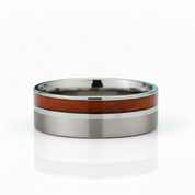 Brushed Tungsten Wedding Band with Wood - Evani Naomi Jewelry