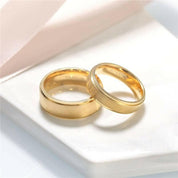 Brushed Yellow Gold Unisex Titanium Wedding Band-Evani Naomi Jewelry