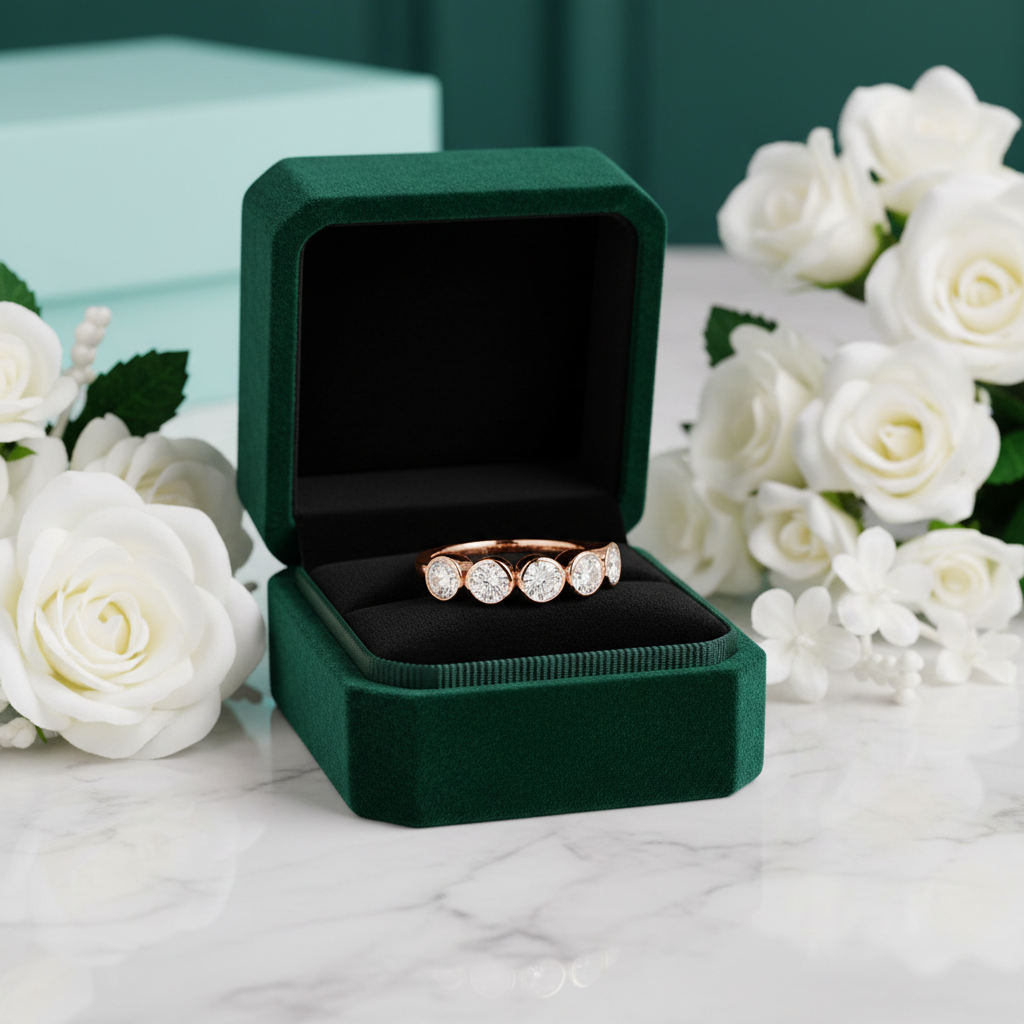 Bubble Style 1.5ctw Diamond Option Half Eternity Wedding Band - Evani Naomi Jewelry
