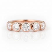 Bubble Style 1.5ctw Diamond Option Half Eternity Wedding Band - Evani Naomi Jewelry