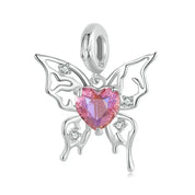 Butterfly and Heart Pink Diamond Charm Series-Evani Naomi Jewelry