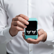 Flight of Fancy- Bee Natural Moss Agate Stud Earrings