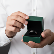 Center Brushed 8mm Black Tungsten Carbide Wedding Band - Evani Naomi Jewelry
